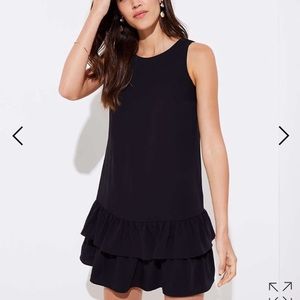 Loft petite dress with ruffles